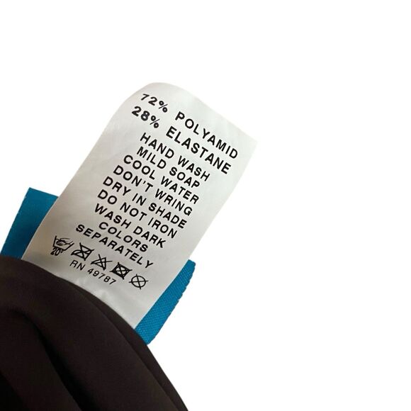 Profile by Gottex Swim Skirt Womens XL Brown Blue Side Slit Beach Bottom Bachata - Picture 8 of 9